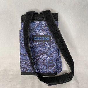 ZHCHG Blue Paisley Folding Travel Bag Hook Loop Strap Multi Pockets Zip Pouch